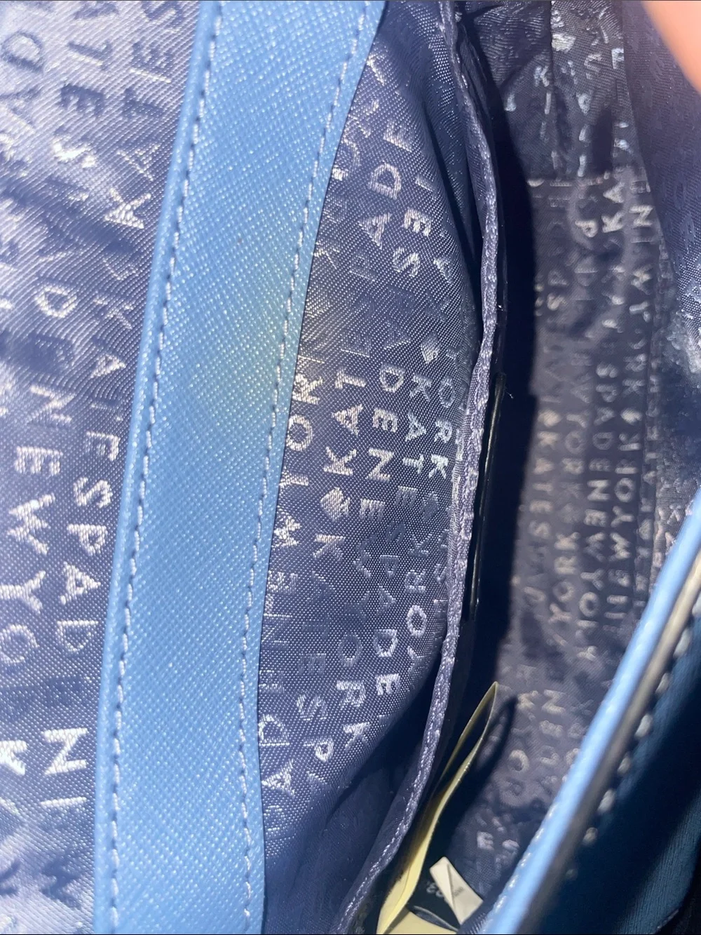 kate spade Two-Tone White and Light Blue Crossbody with Black Strap (Flaws)